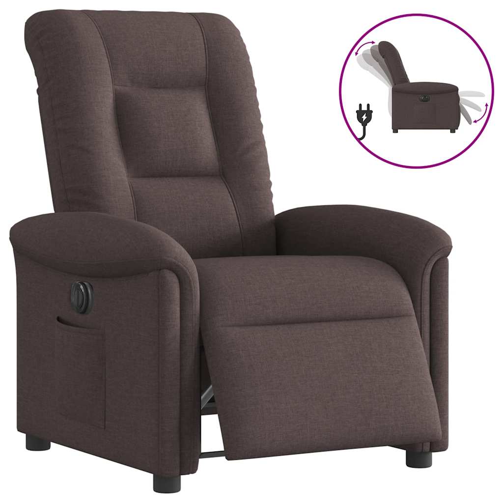 Fauteuil inclinable électrique Marron foncé Tissu - XIOS