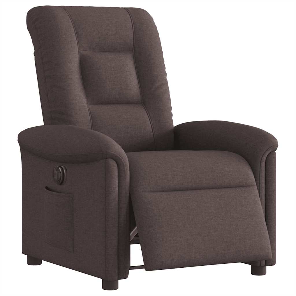 Fauteuil inclinable électrique Marron foncé Tissu - XIOS