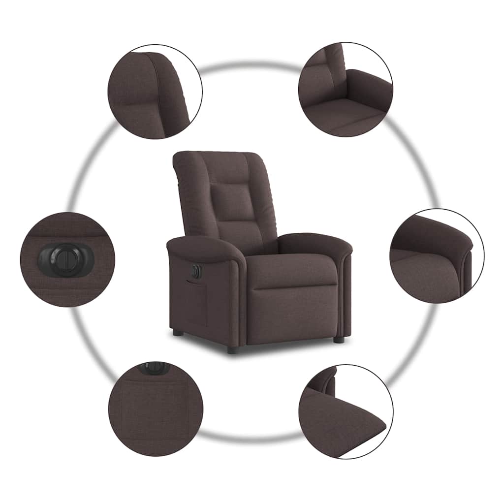 Fauteuil inclinable électrique Marron foncé Tissu - XIOS