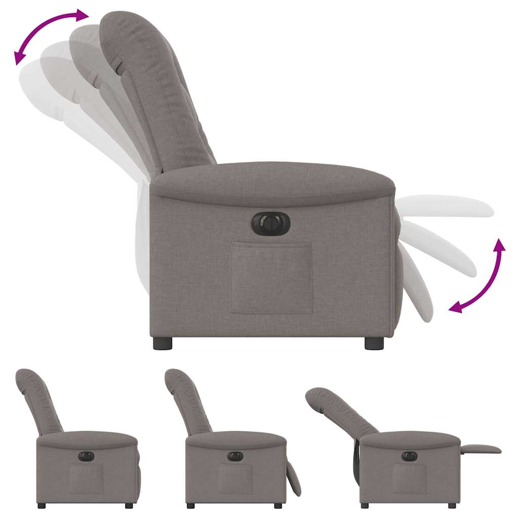Fauteuil inclinable électrique Taupe Tissu - XIOS
