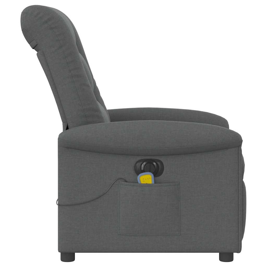 Fauteuil inclinable de massage électrique gris foncé tissu - XIOS