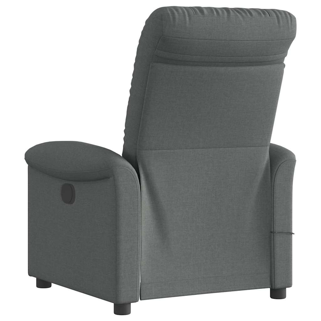 Fauteuil inclinable de massage électrique gris foncé tissu - XIOS