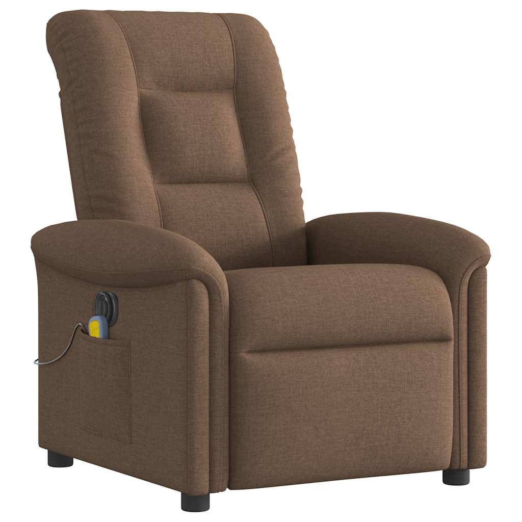 Fauteuil inclinable de massage électrique marron tissu - XIOS