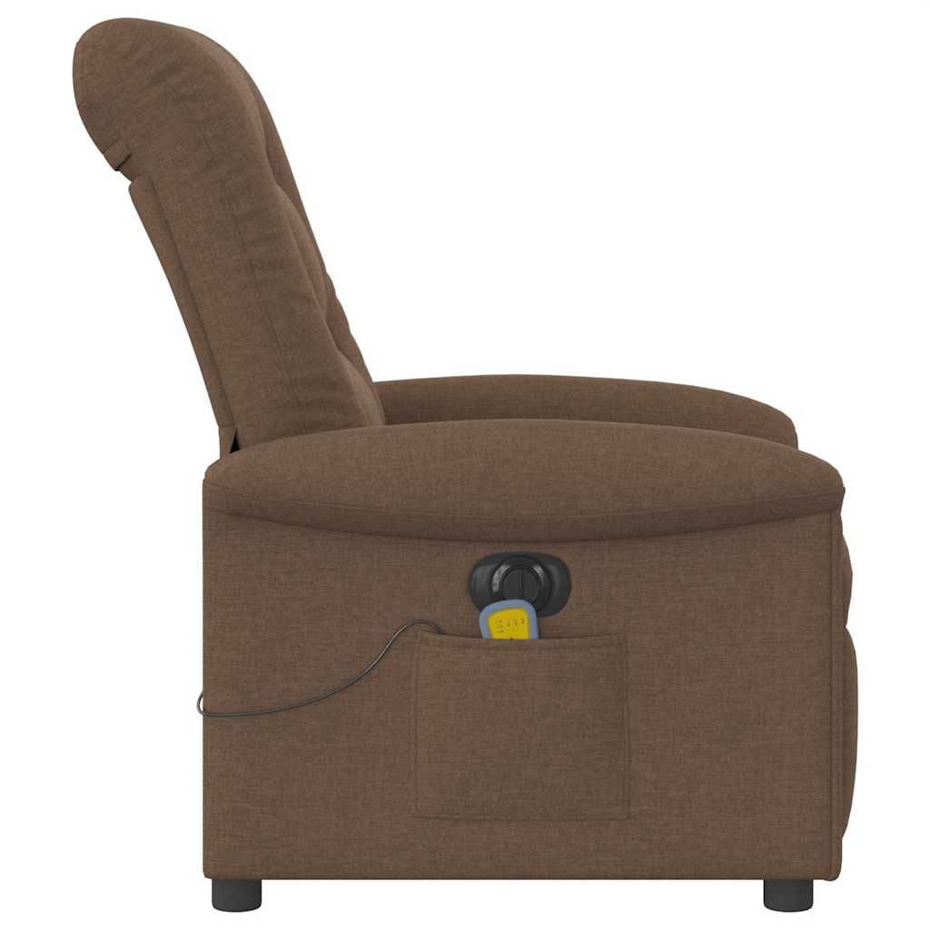 Fauteuil inclinable de massage électrique marron tissu - XIOS