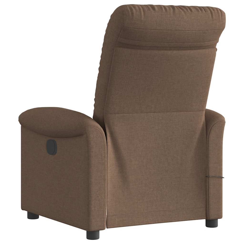 Fauteuil inclinable de massage électrique marron tissu - XIOS