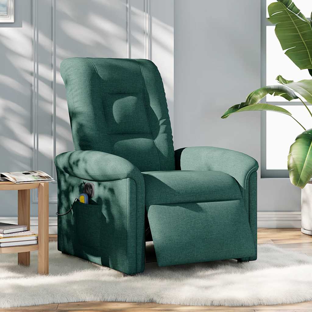 Fauteuil de massage inclinable électrique Vert foncé Tissu - XIOS