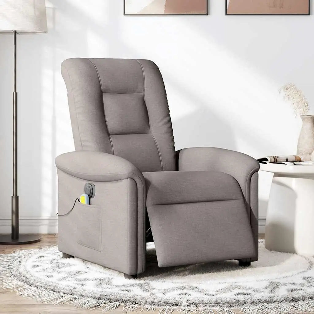 Fauteuil de massage inclinable électrique Taupe Tissu - XIOS