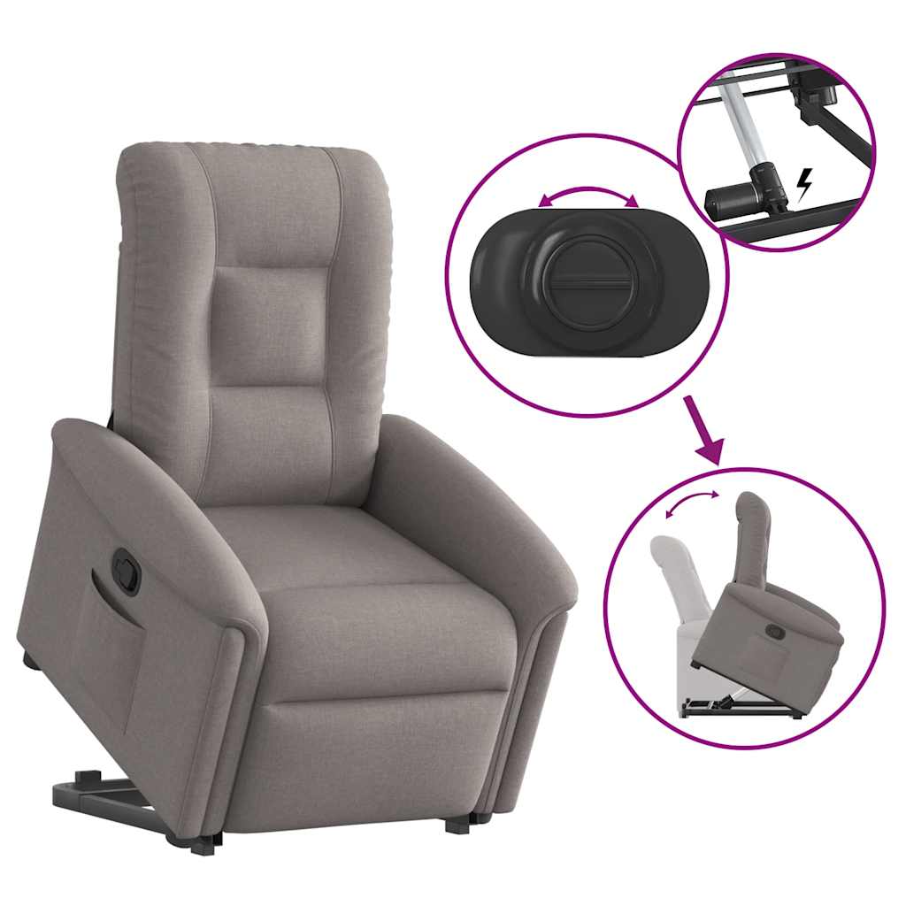 Fauteuil inclinable taupe tissu - XIOS