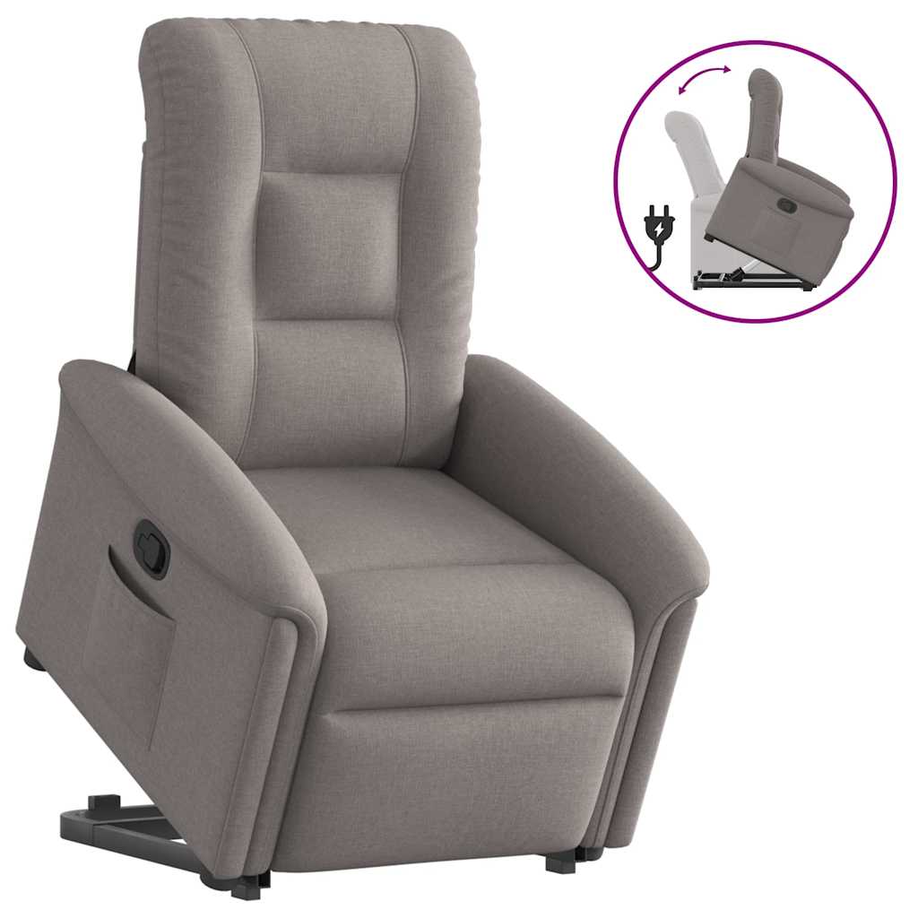 Fauteuil inclinable taupe tissu - XIOS