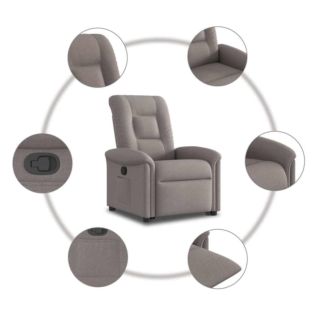 Fauteuil inclinable taupe tissu - XIOS