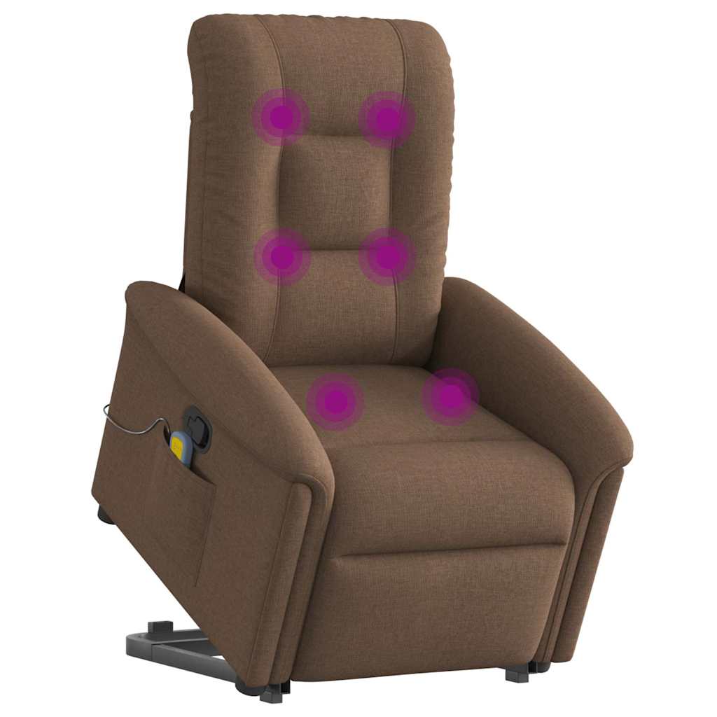 Fauteuil de massage inclinable Marron Tissu
