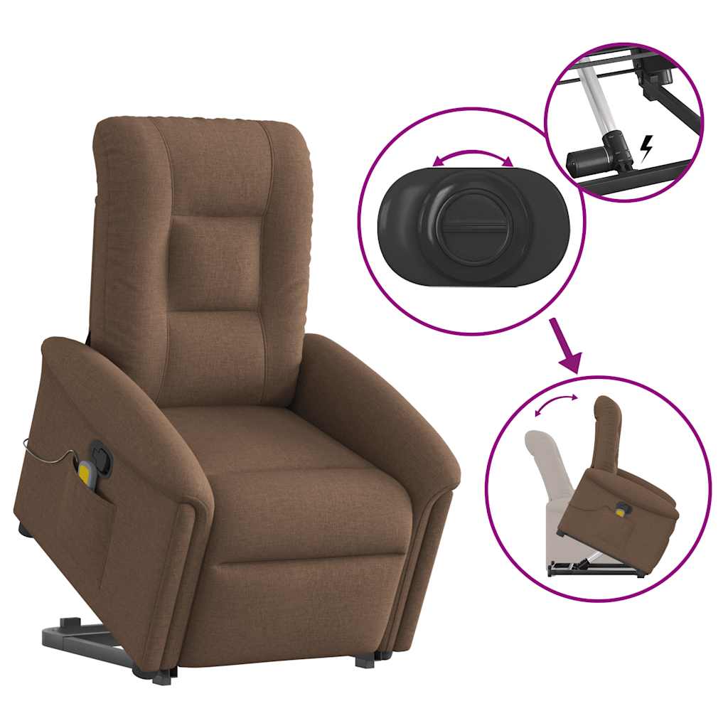 Fauteuil de massage inclinable Marron Tissu - XIOS