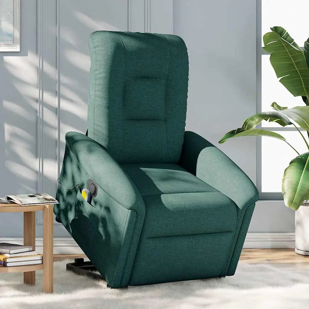 Fauteuil inclinable de massage Vert foncé Tissu - XIOS