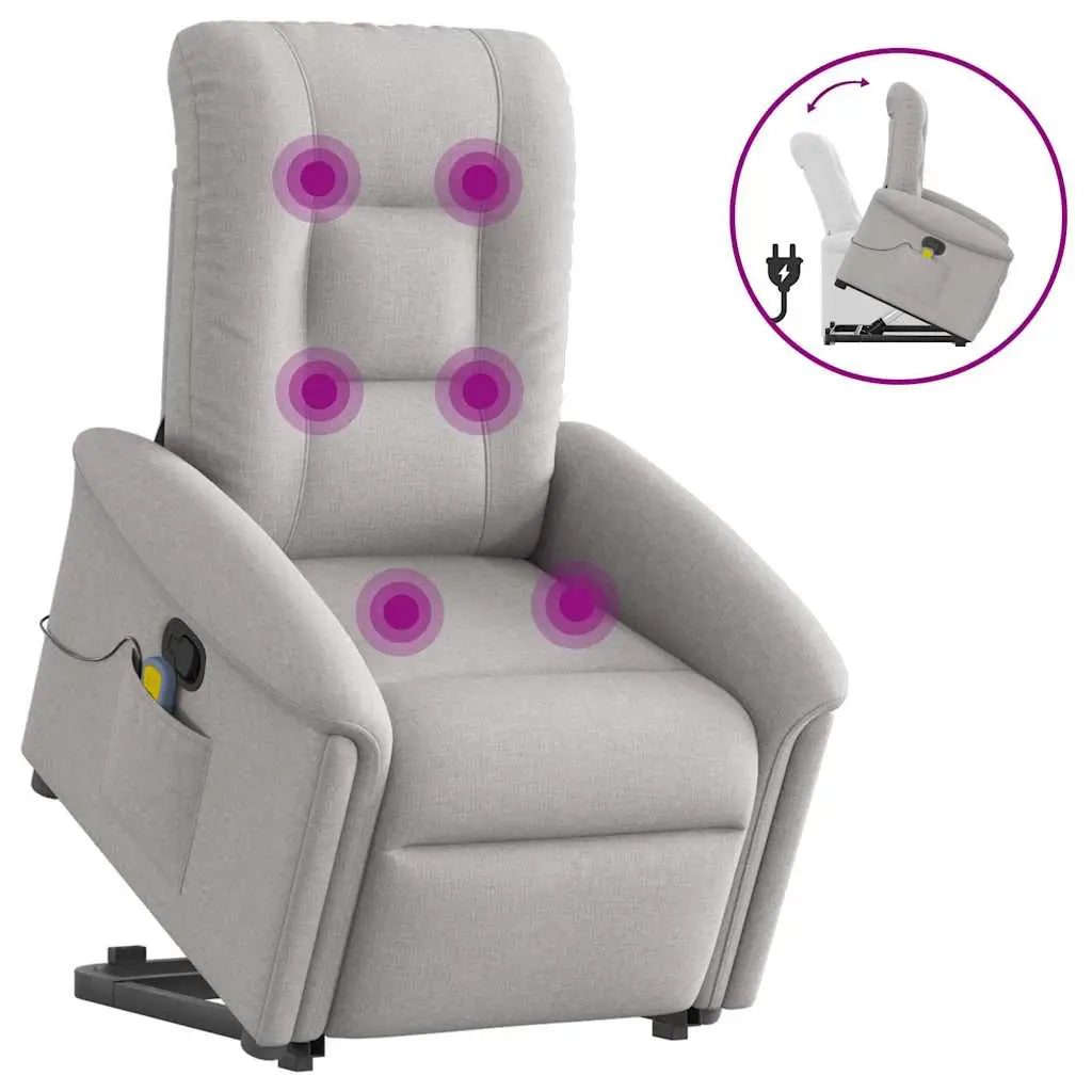 Fauteuil de massage inclinable gris nuage tissu - XIOS