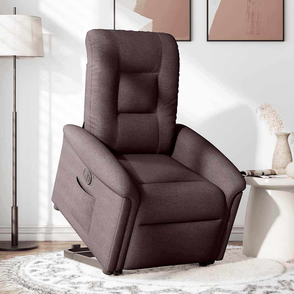 Fauteuil inclinable électrique marron foncé tissu - XIOS