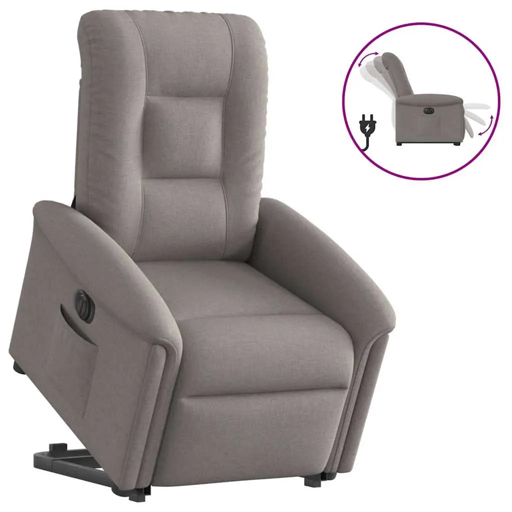 Fauteuil inclinable électrique taupe tissu - XIOS
