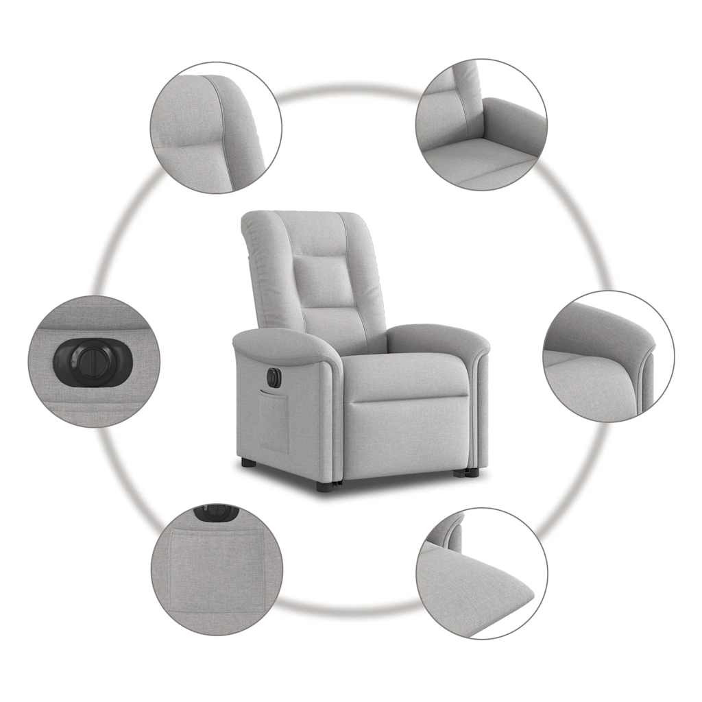 Fauteuil inclinable électrique gris nuage tissu - XIOS