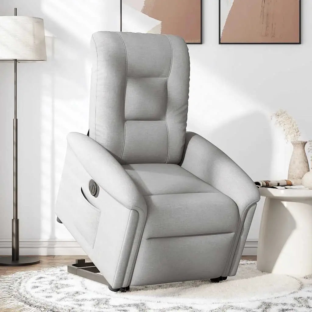 Fauteuil inclinable électrique gris nuage tissu - XIOS