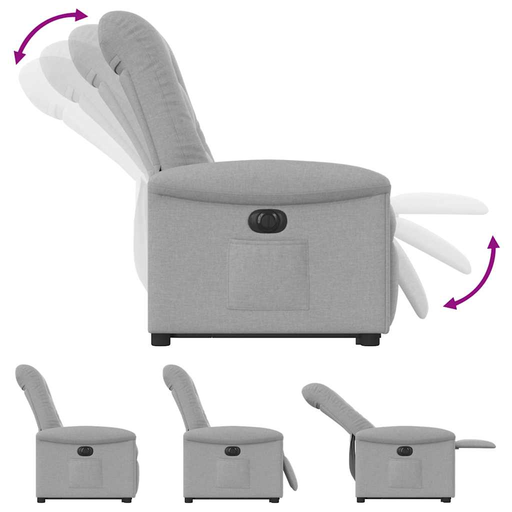 Fauteuil inclinable électrique gris nuage tissu - XIOS