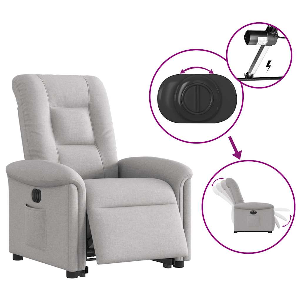 Fauteuil inclinable électrique gris nuage tissu - XIOS