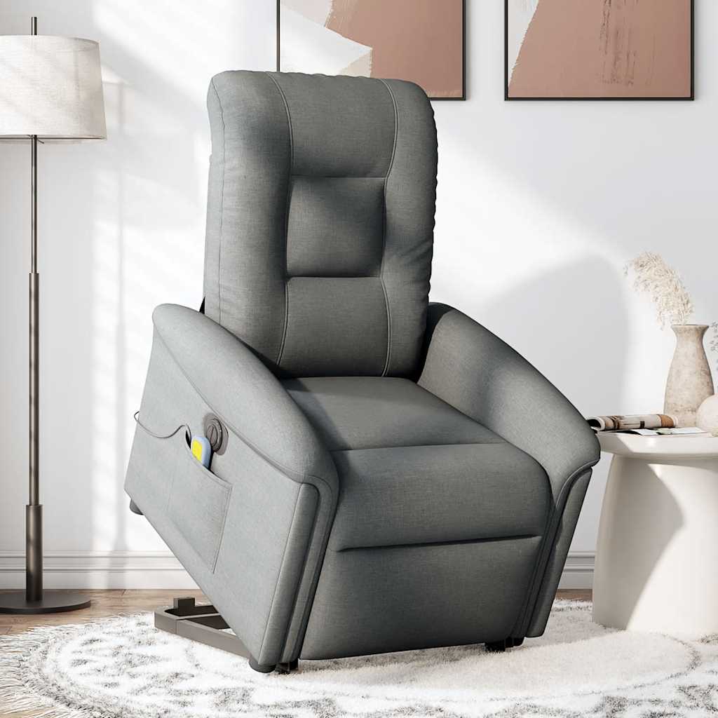 Fauteuil inclinable de massage électrique Gris foncé Tissu - XIOS