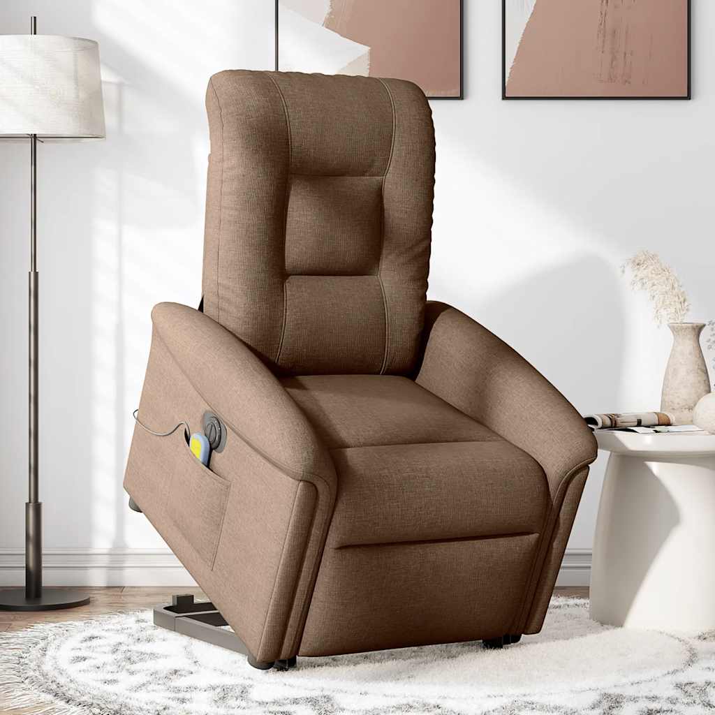 Fauteuil inclinable de massage électrique Marron Tissu - XIOS