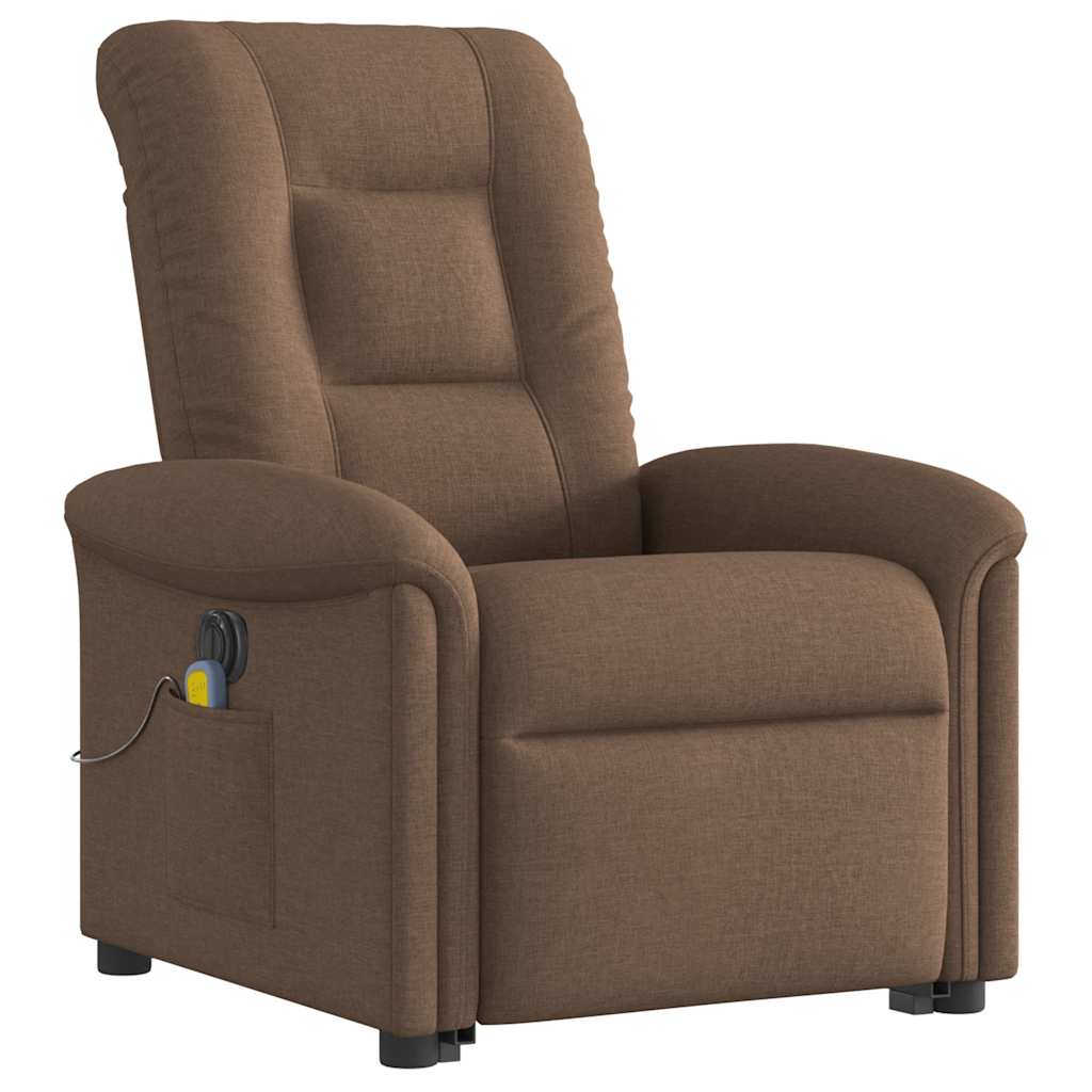 Fauteuil inclinable de massage électrique Marron Tissu - XIOS