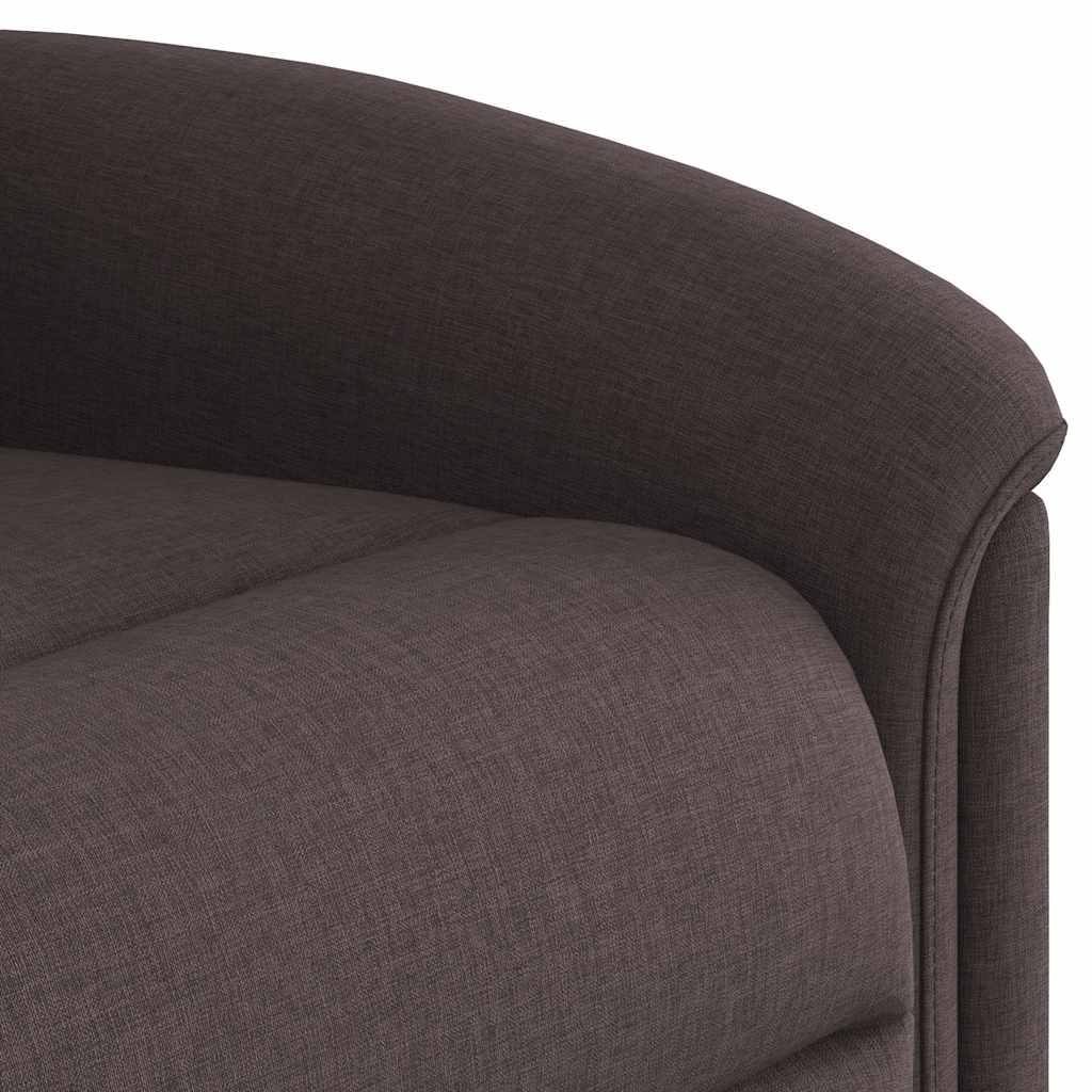 Fauteuil inclinable de massage électrique Marron foncé Tissu