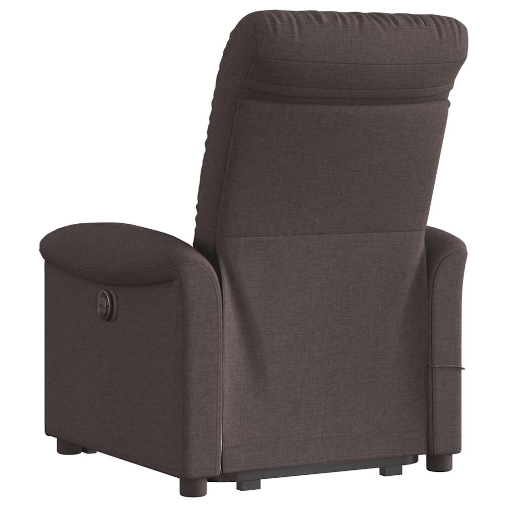 Fauteuil inclinable de massage électrique Marron foncé Tissu - XIOS