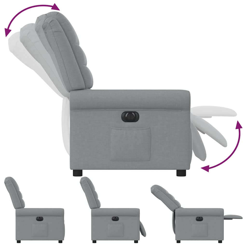 Fauteuil inclinable électrique Gris clair Tissu - XIOS