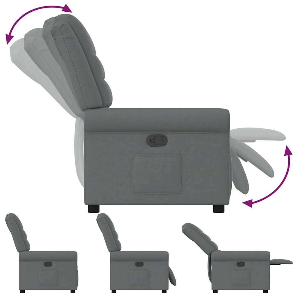 Fauteuil inclinable électrique Gris foncé Tissu - XIOS