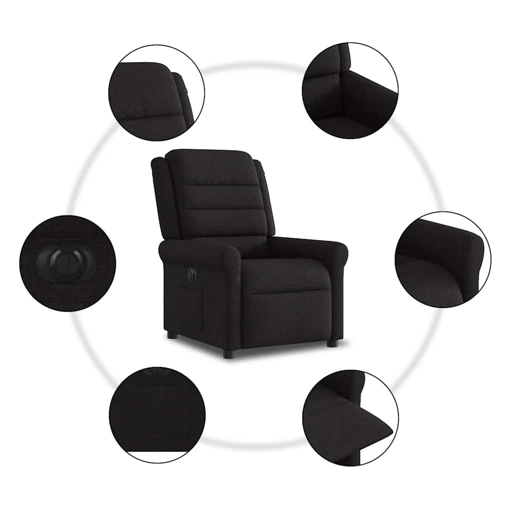 Fauteuil inclinable électrique Noir Tissu - XIOS