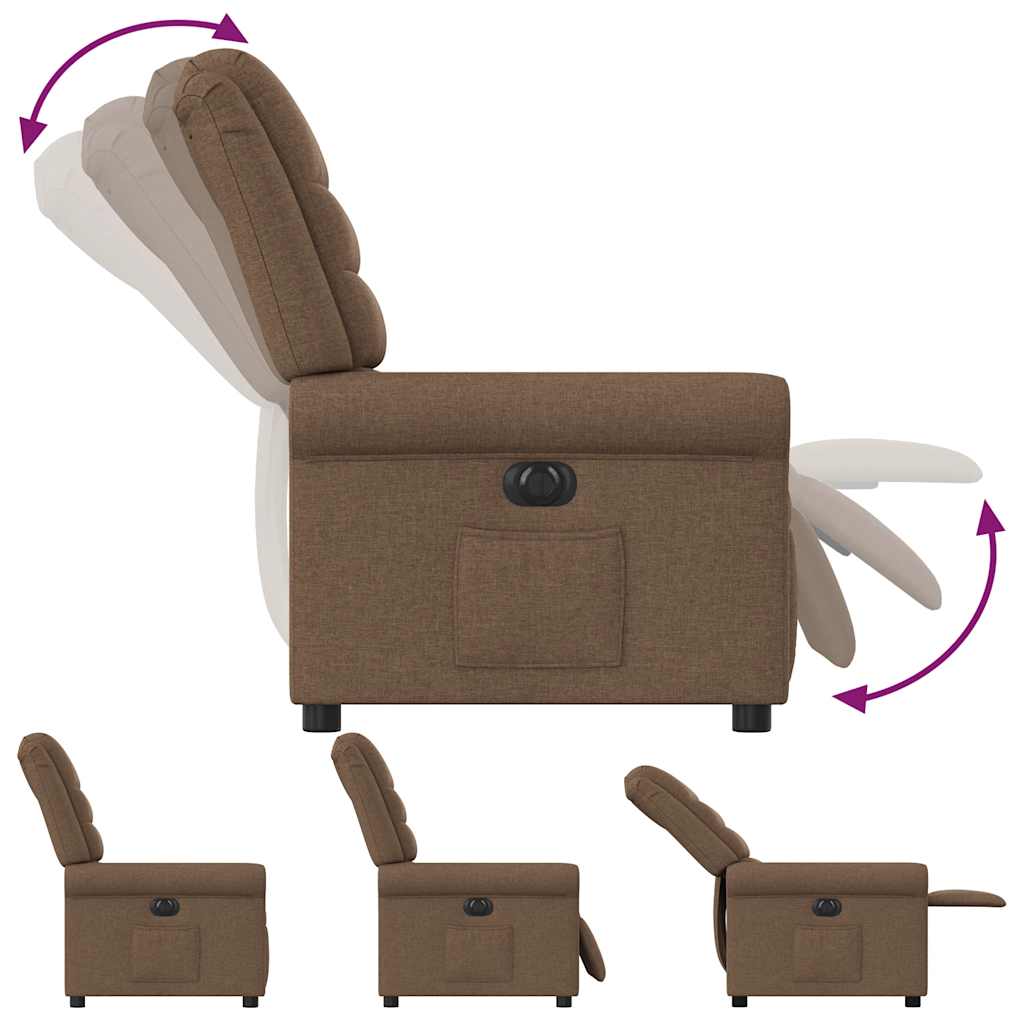 Fauteuil inclinable électrique Marron Tissu - XIOS