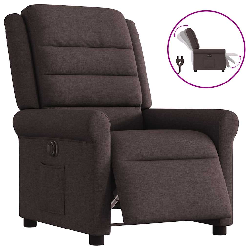 Fauteuil inclinable électrique Marron foncé Tissu - XIOS
