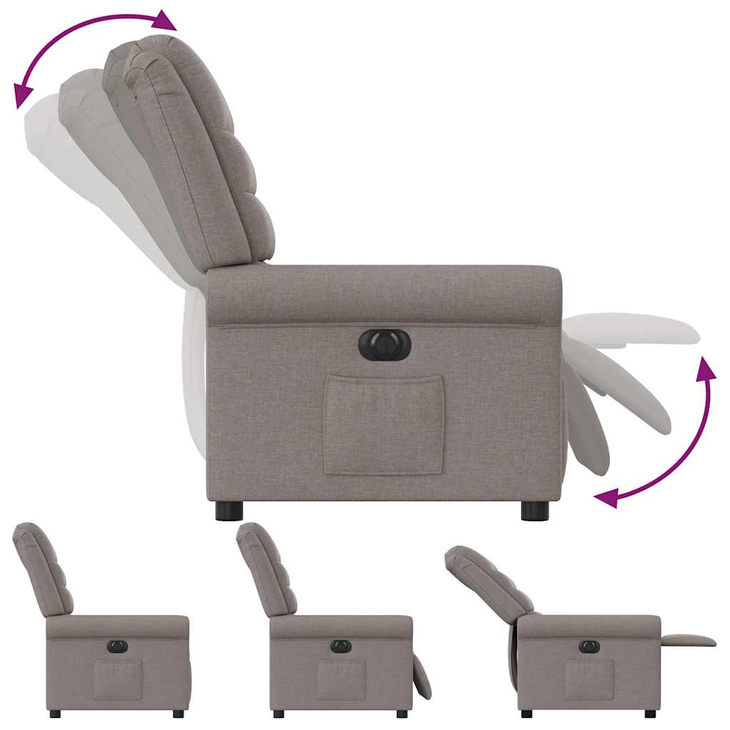 Fauteuil inclinable électrique Taupe Tissu - XIOS