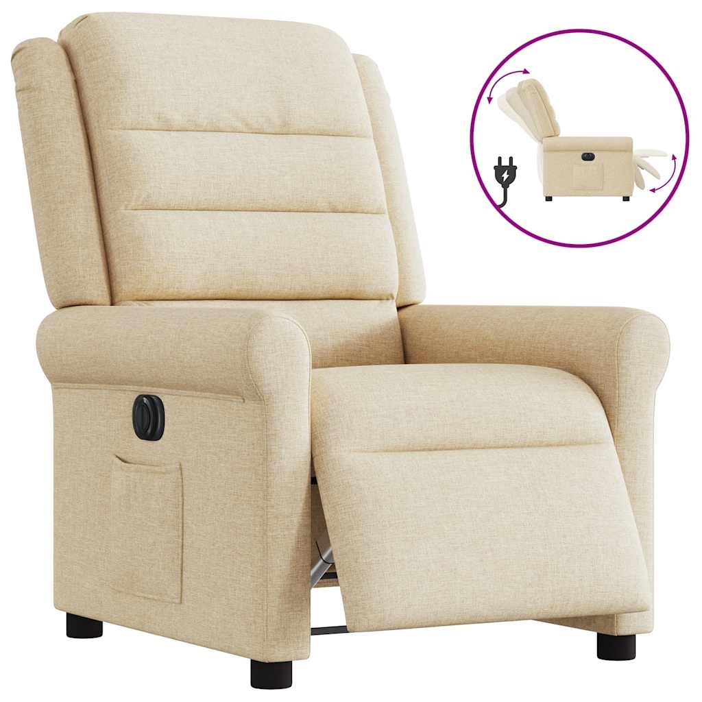 Fauteuil inclinable électrique Crème Tissu - XIOS