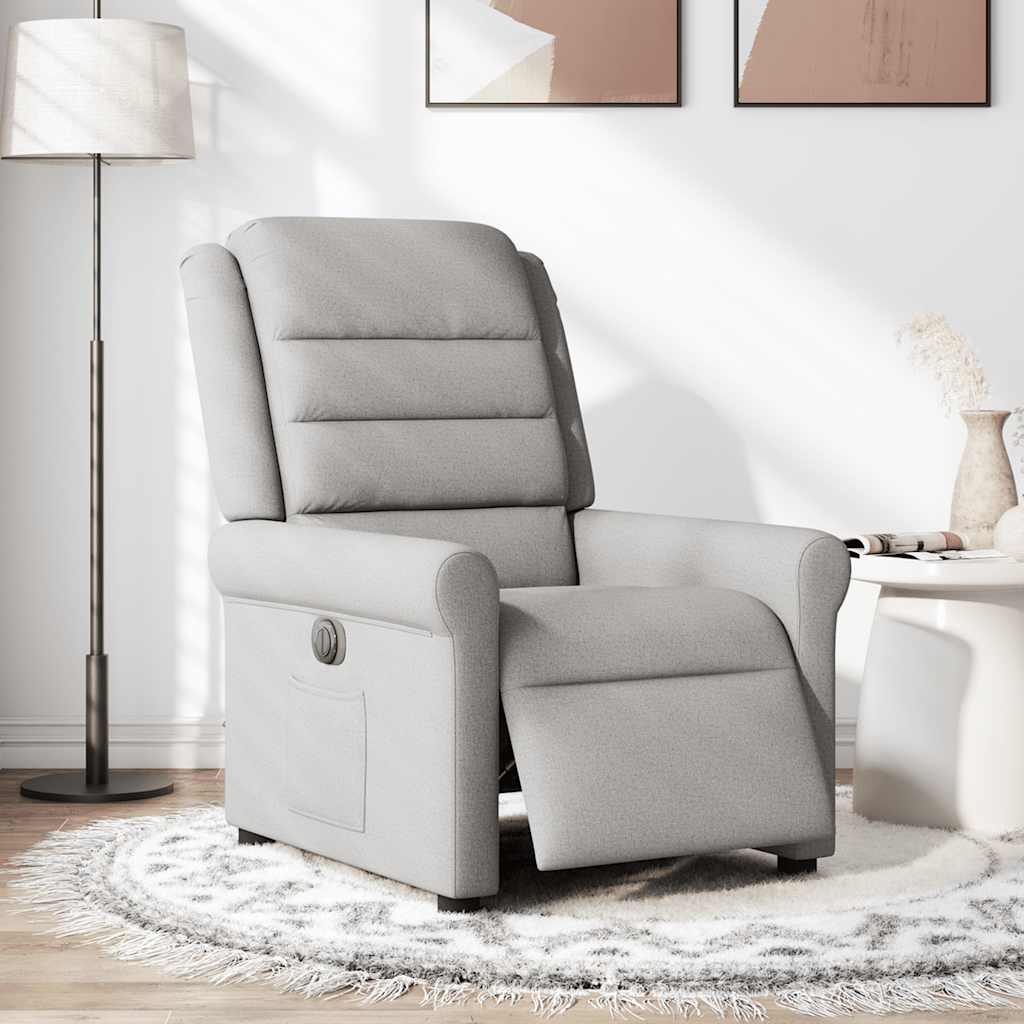 Fauteuil inclinable électrique gris nuage tissu - XIOS