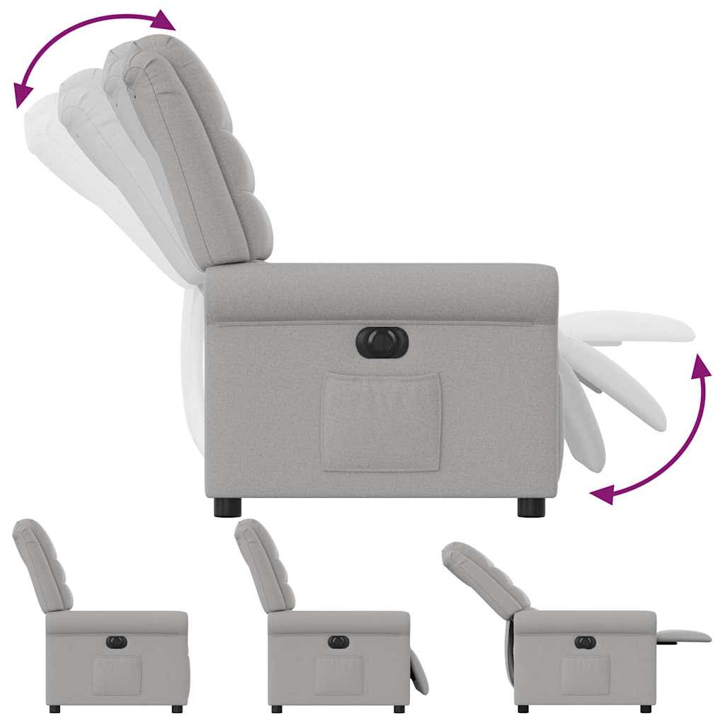 Fauteuil inclinable électrique gris nuage tissu - XIOS