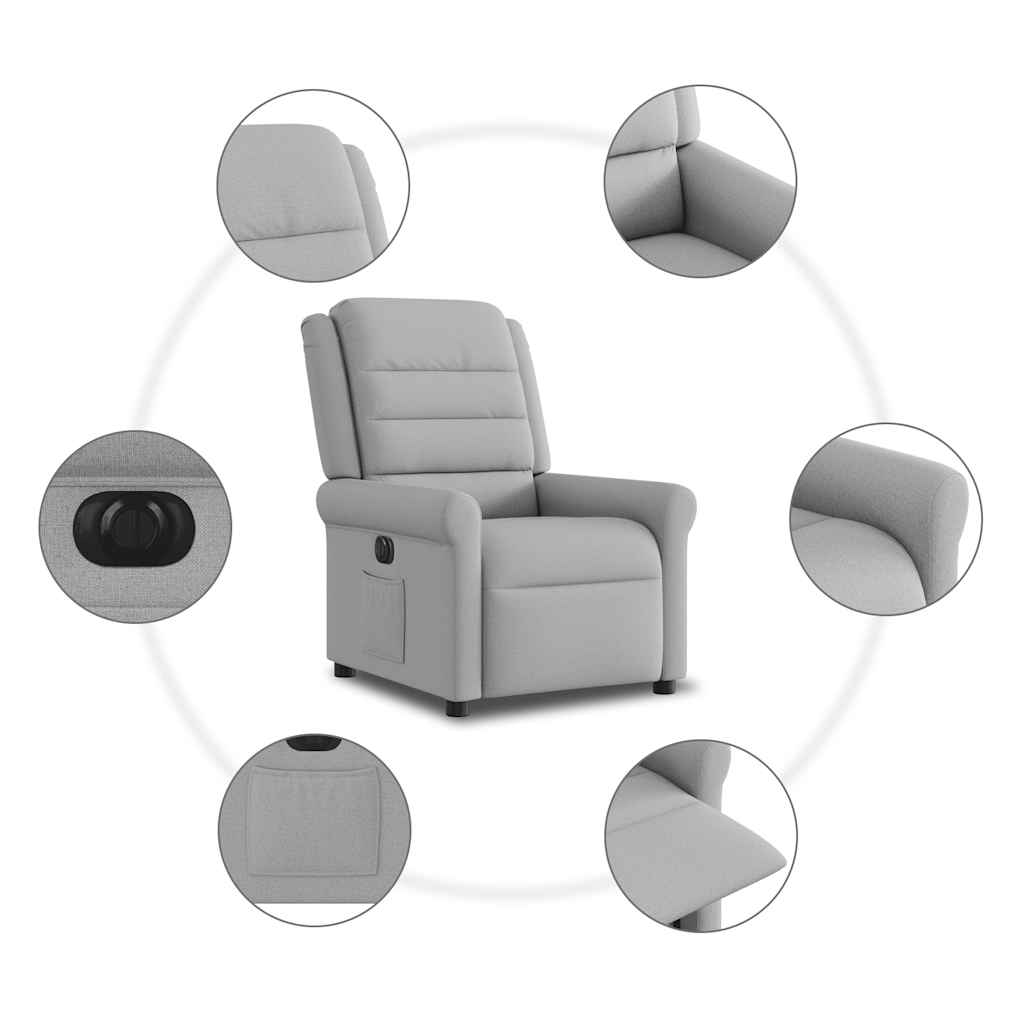 Fauteuil inclinable électrique gris nuage tissu - XIOS