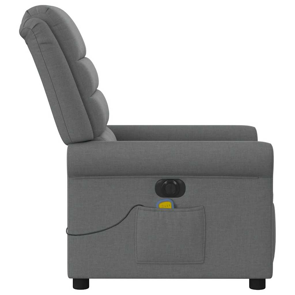 Fauteuil inclinable de massage électrique gris foncé tissu - XIOS