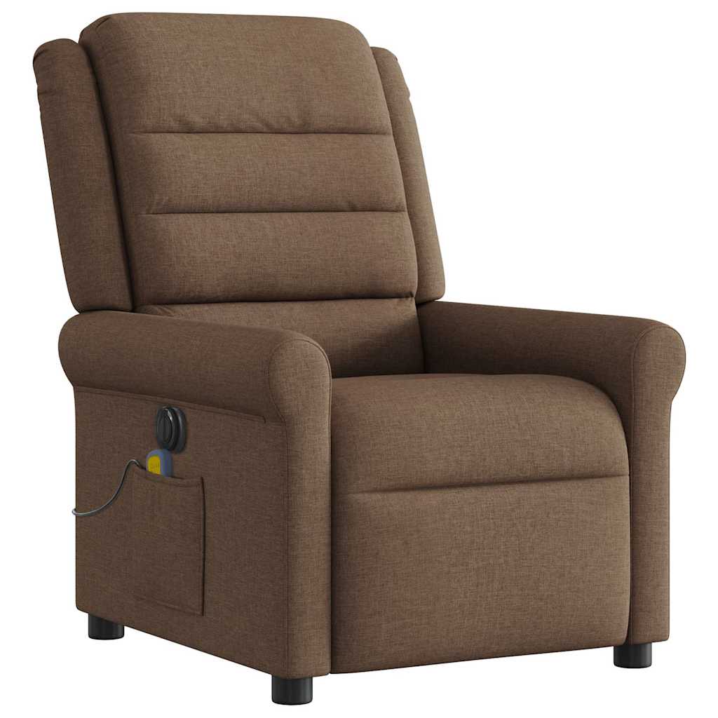 Fauteuil inclinable de massage électrique marron tissu - XIOS