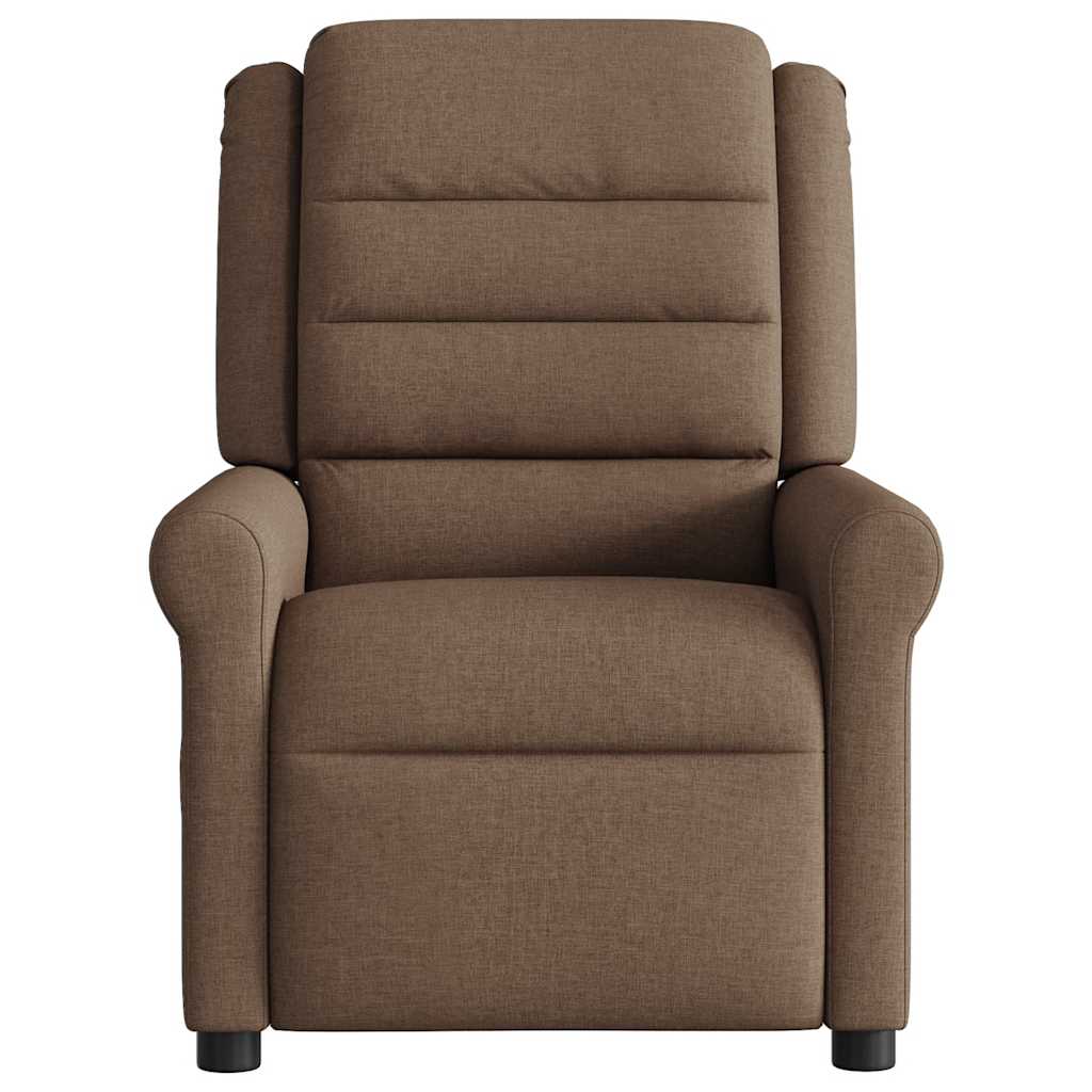 Fauteuil inclinable de massage électrique marron tissu - XIOS
