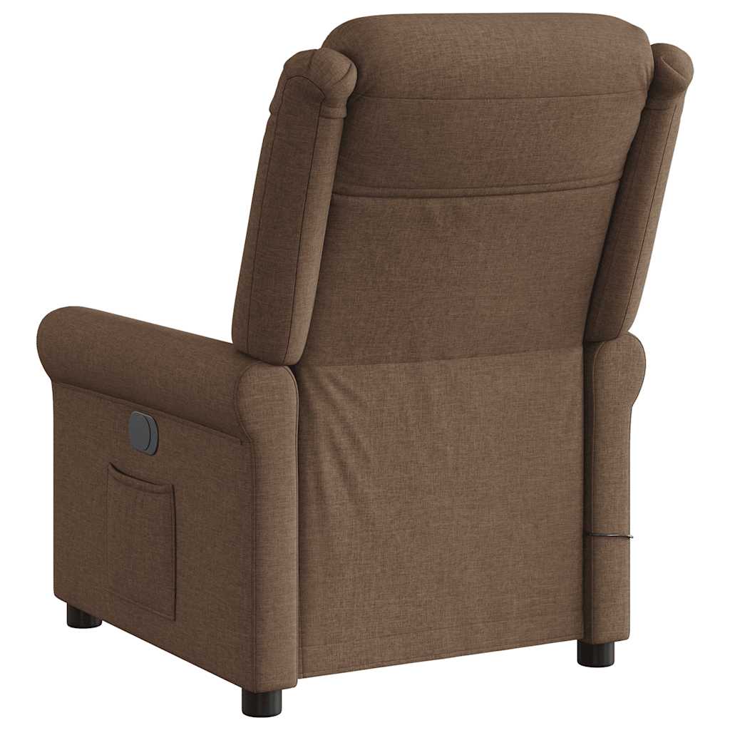 Fauteuil inclinable de massage électrique marron tissu - XIOS
