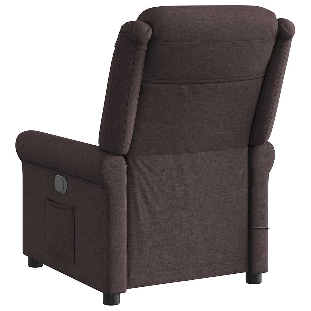 Fauteuil de massage inclinable électrique Marron foncé Tissu - XIOS
