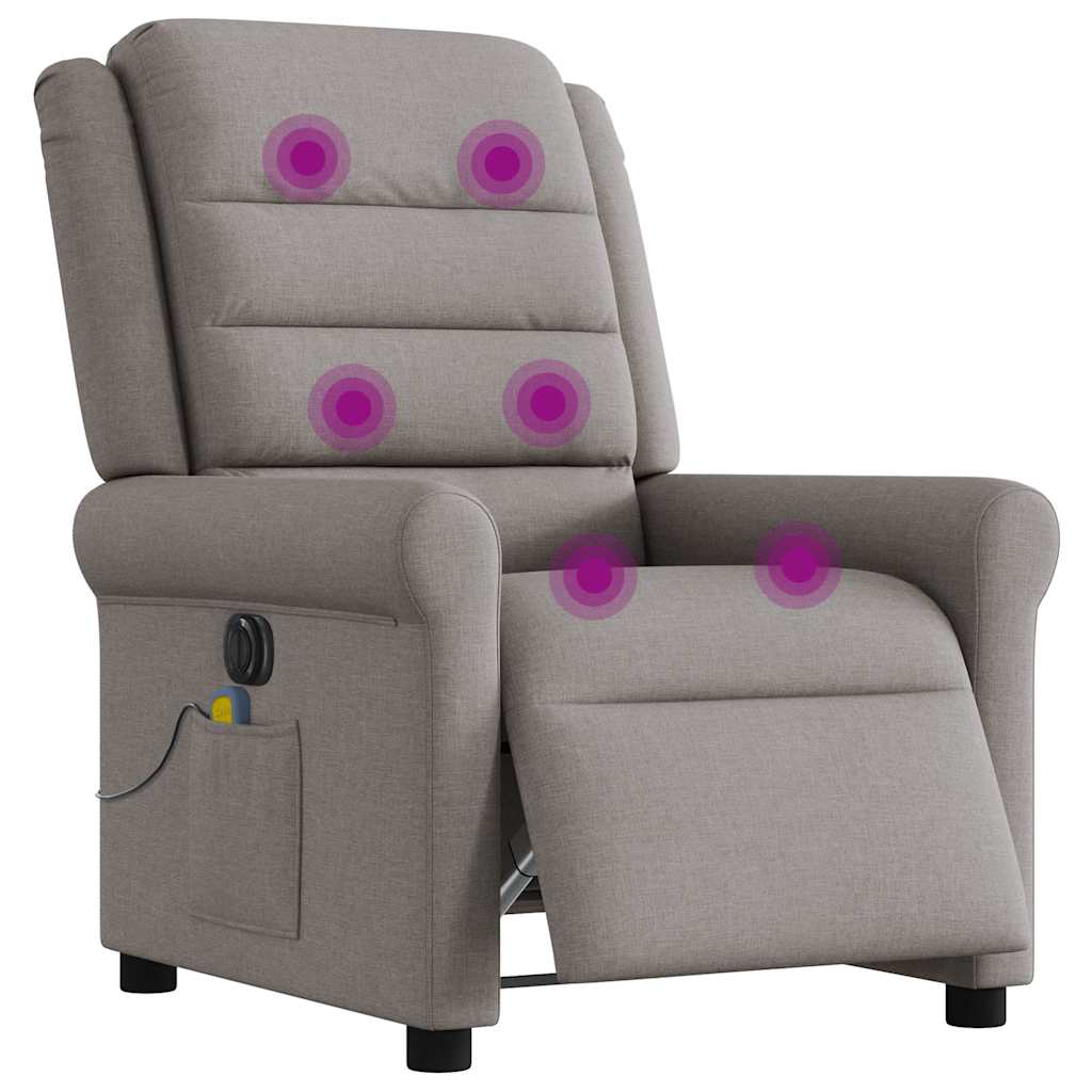 Fauteuil de massage inclinable électrique Taupe Tissu - XIOS