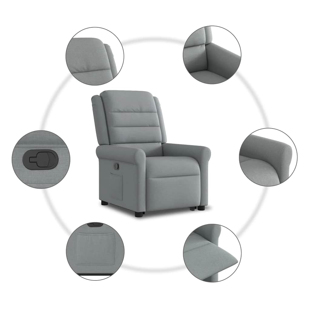 Fauteuil inclinable Gris clair Tissu - XIOS