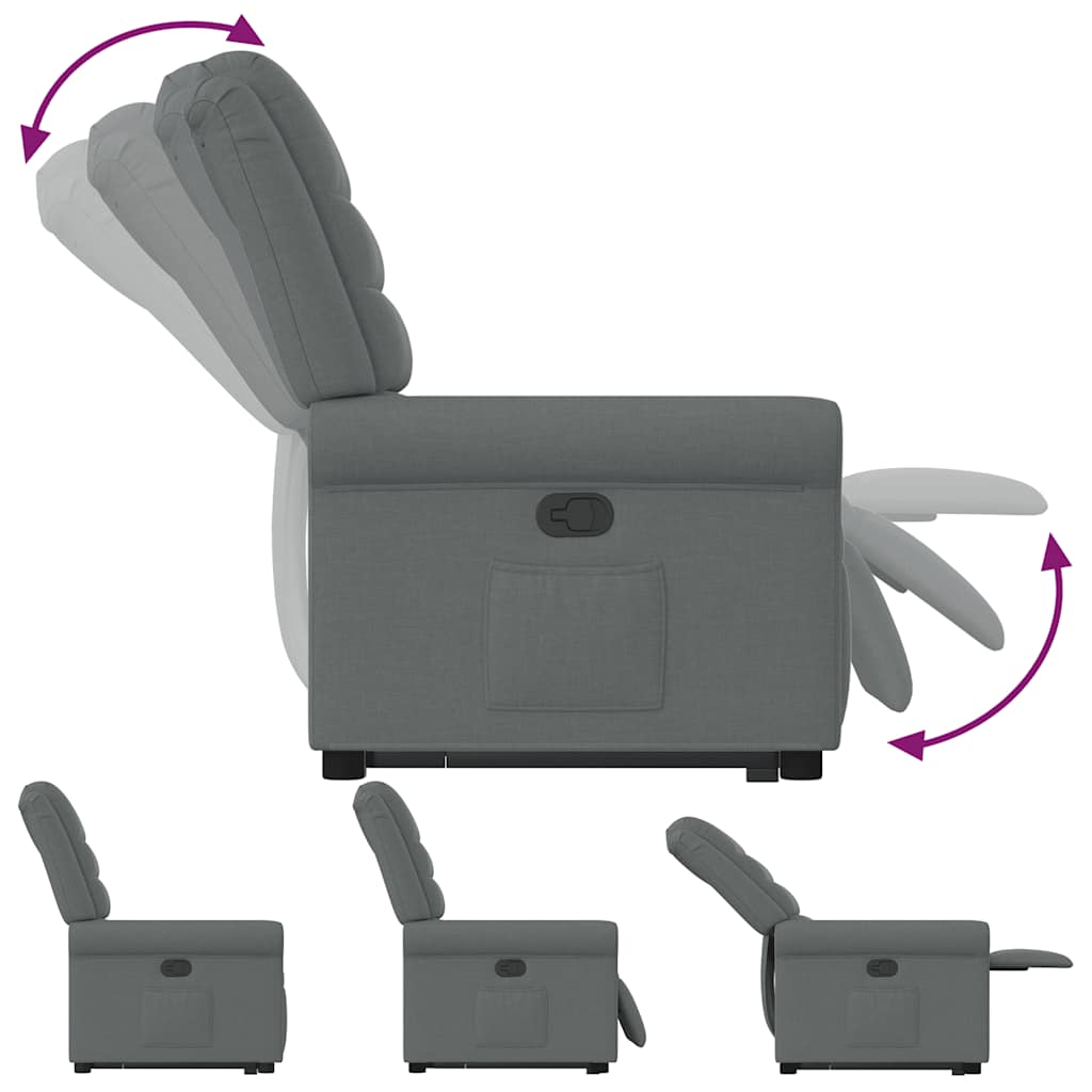 Fauteuil inclinable Gris foncé Tissu - XIOS