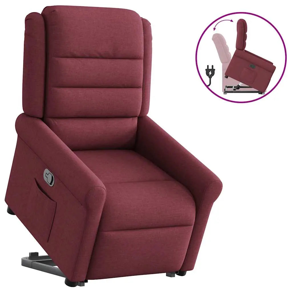 Fauteuil inclinable rouge bordeaux tissu - XIOS
