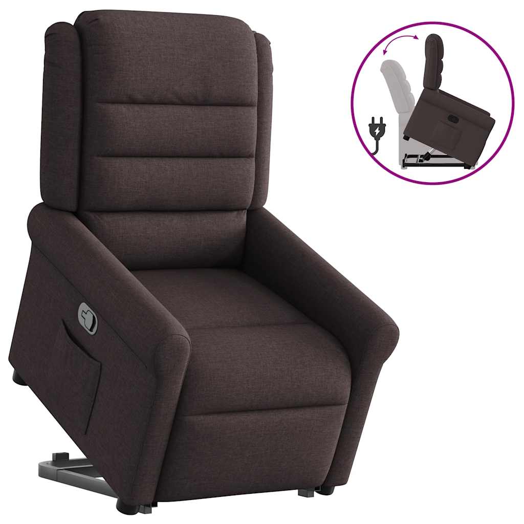 Fauteuil inclinable marron foncé tissu - XIOS