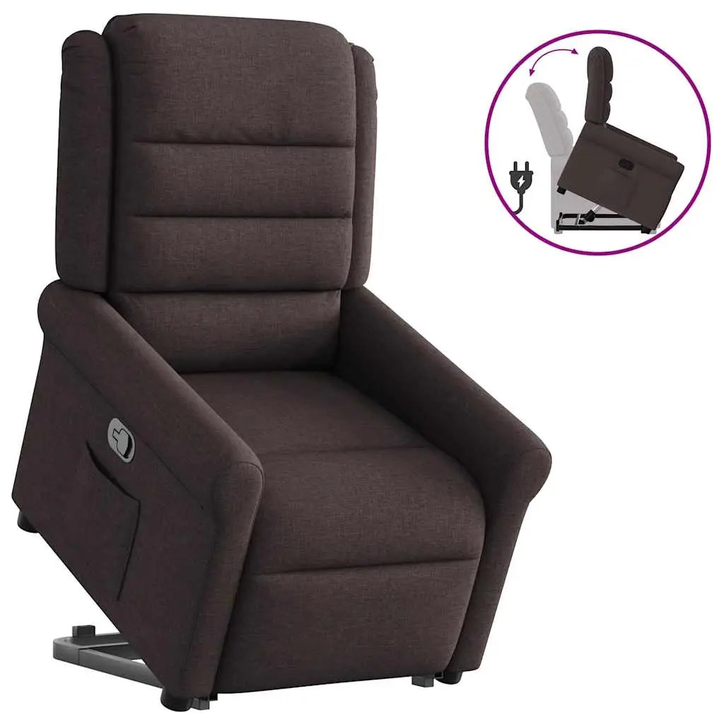 Fauteuil inclinable marron foncé tissu - XIOS